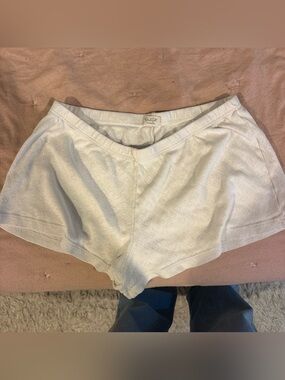 Brandy Melville White Eyelet V-Waist Bike Shorts